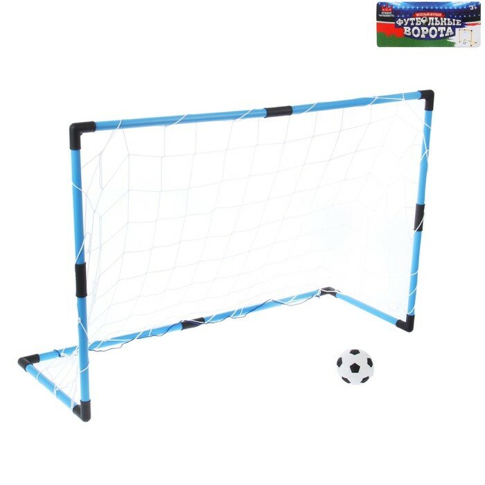 Ворота футбольные "Весёлый футбол", сетка, мяч d 14 см, размер ворот 98х34х64 см, микс