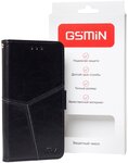 Кожаный чехол-книжка GSMIN Series Ktry для Xiaomi Poco M3 с магнитной застежкой (Черный) - изображение