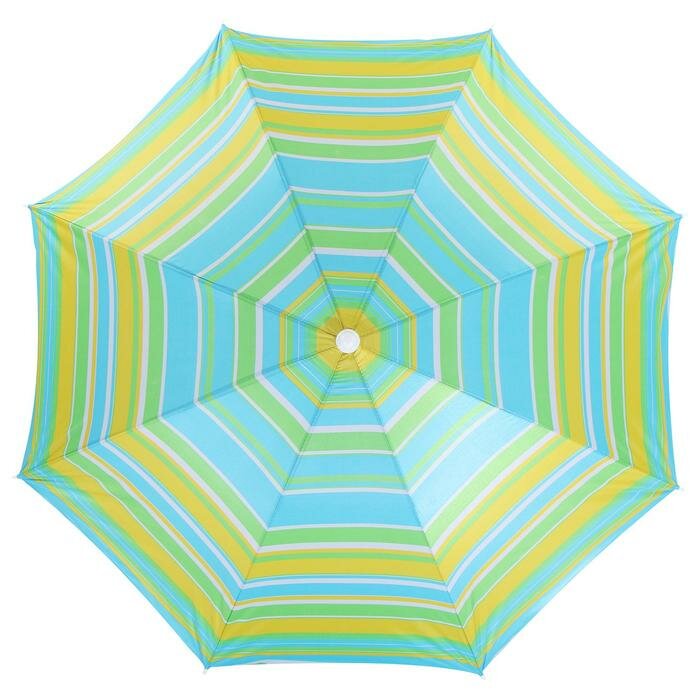 Зонт пляжный «Модерн» с механизмом наклона, серебряным покрытием, d=180 cм, h=195 см, цвет микс - фотография № 2