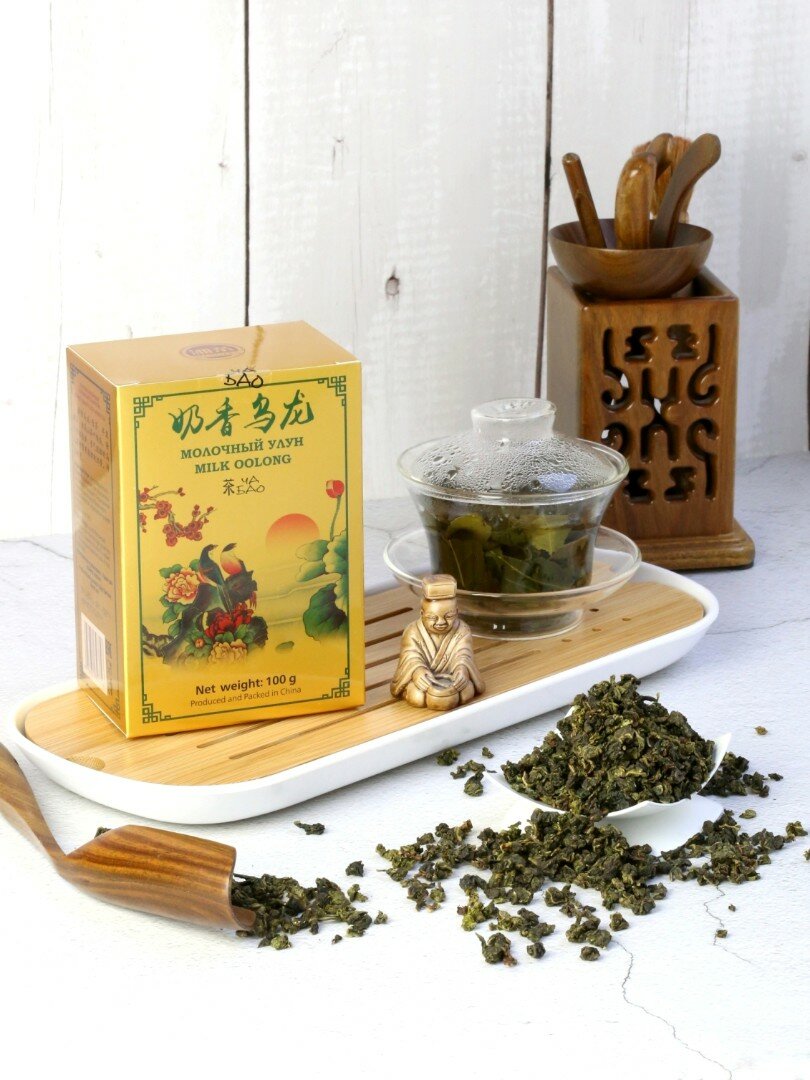 Чай улун ТМ "Ча Бао" - Молочный улун, картон, листовой, Китай, 100 гр. - фотография № 2