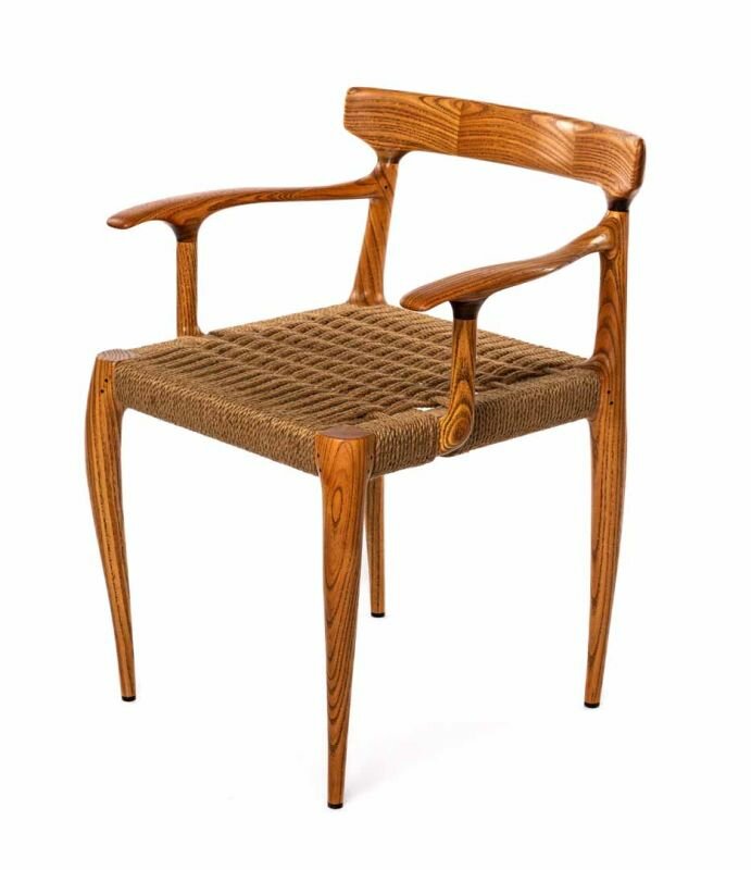 Мебель для баров и бильярдных Weekend Дизайнерское кресло ручной работы с плетёным сиденьем
