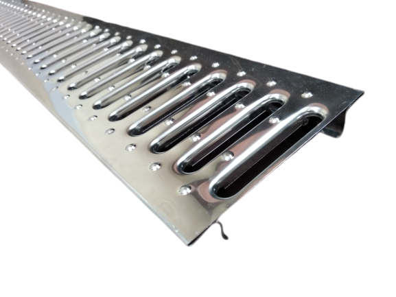 Переливная решетка для бассейна штампованная LIW Unipool нерж AISI-304 (5030-Д) h-25/150 мм 1 м.п.