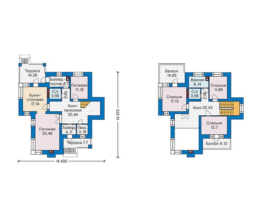 Проект дома Plans-44-43 (176 кв.м, поризованный камень) - фотография № 3