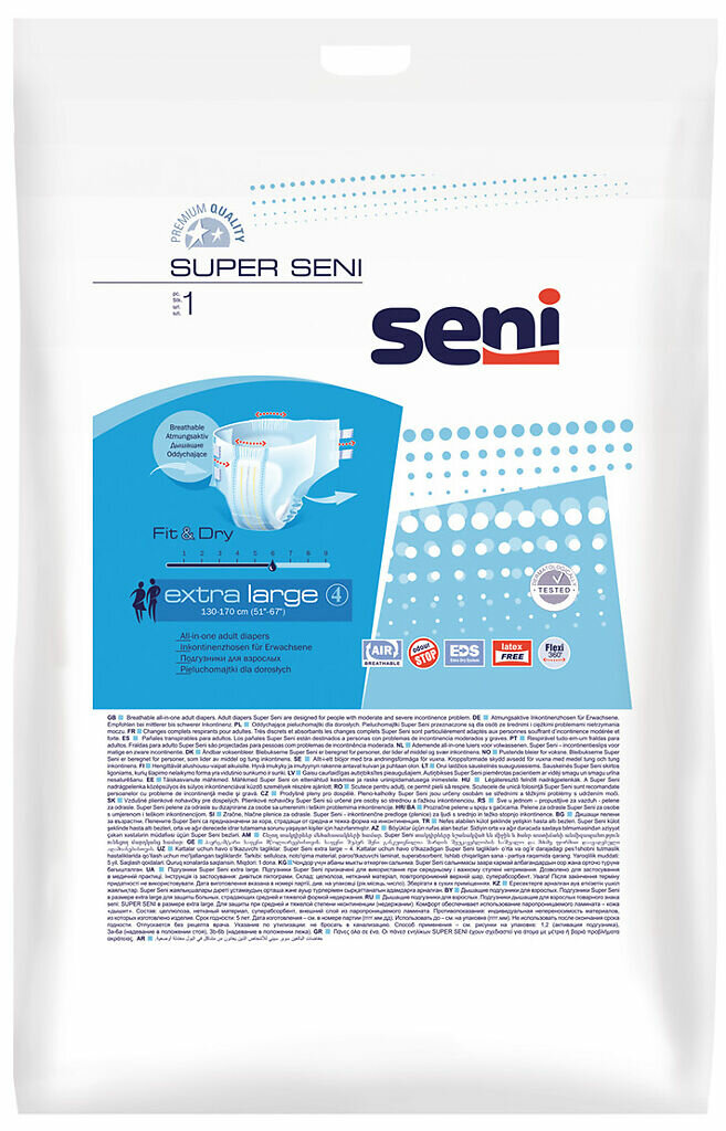 Seni Super Extra Large подгузники для взрослых (130-170 см), 1 шт