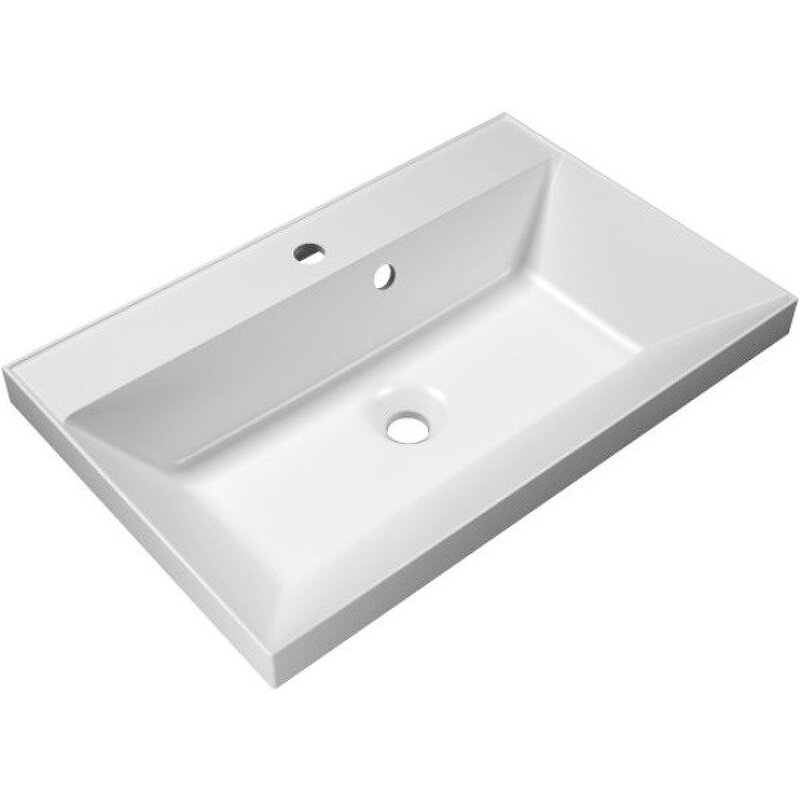 Раковина из литьевого мрамора BelBagno BB700/450-LV-MR-AST 700х450х150 Полувстраиваемая/подвесная, цвет белый - фотография № 1