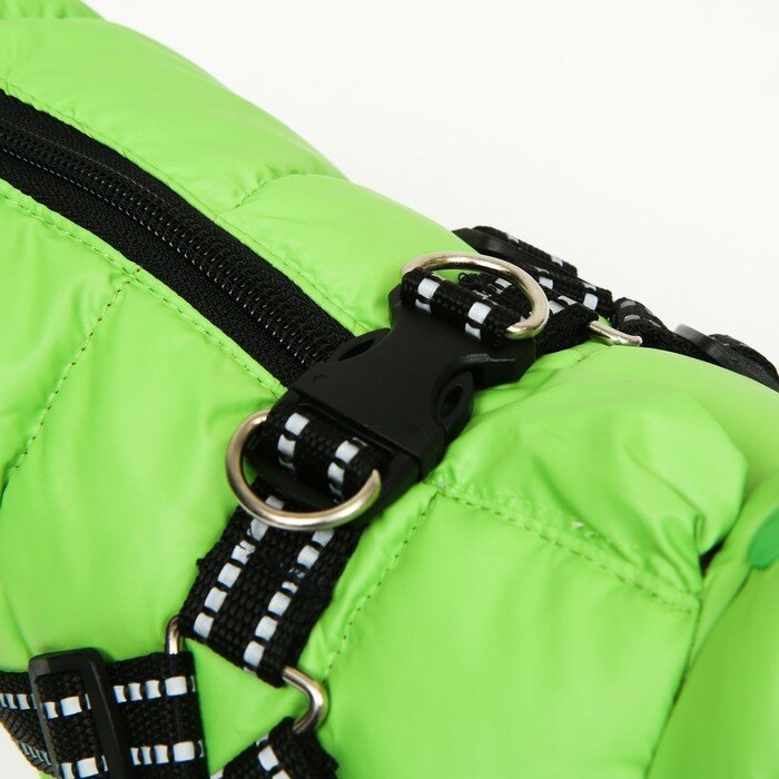 Куртка для собак со шлейкой, размер 18 (ДС 40 см, ОГ 50 см, ОШ 38 см), салатовая - фотография № 6