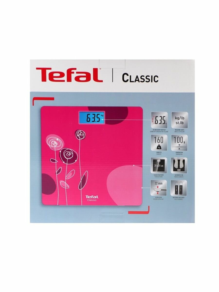 Весы электронные напольные TEFAL PP1531V0 до 160 кг, розовые - фотография № 4