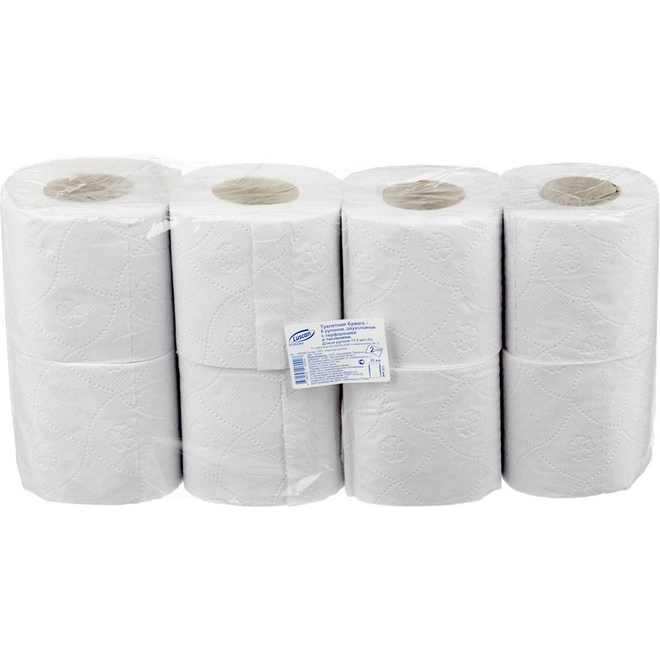 фото Luscan Economy Бумага туалетная Luscan Economy 2сл вторич. втул 17,5м 140л 8рул/уп