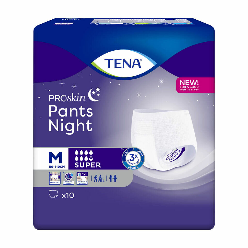 Tena Pants Night Super подгузники для взрослых (трусы) р. М (80-110 см), 10 шт