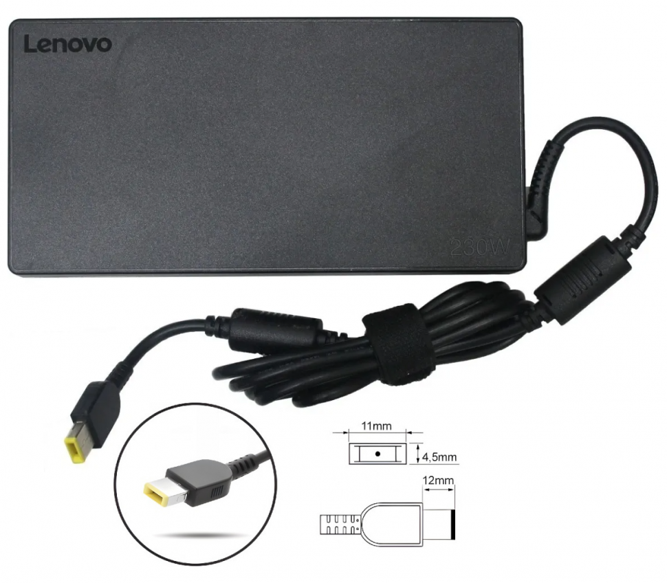 Зарядное устройство для ноутбука Lenovo Legion 5 Pro 16ACH6, 20V - 11.5A, 230 Вт (Штекер: разъём прямоугольный) Slim