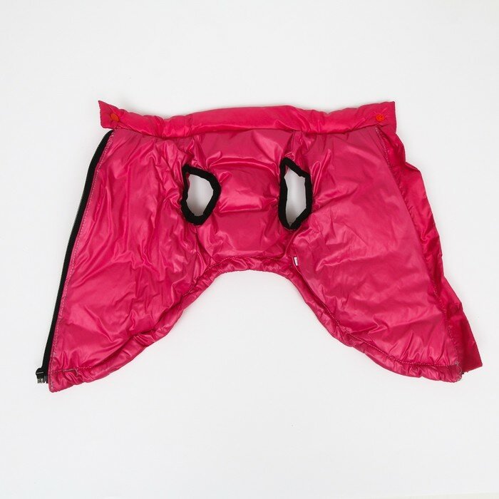 Куртка для собак со шлейкой, размер 22 (ДС 41 см, ОГ 60 см, ОШ 43 см), розовая - фотография № 7