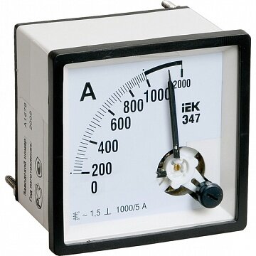 Амперметр щитовой IEK Э47 600А AC, аналоговый, кл.т. 1,5 | код. IPA10-6-0600-E | IEK ( 1шт. )