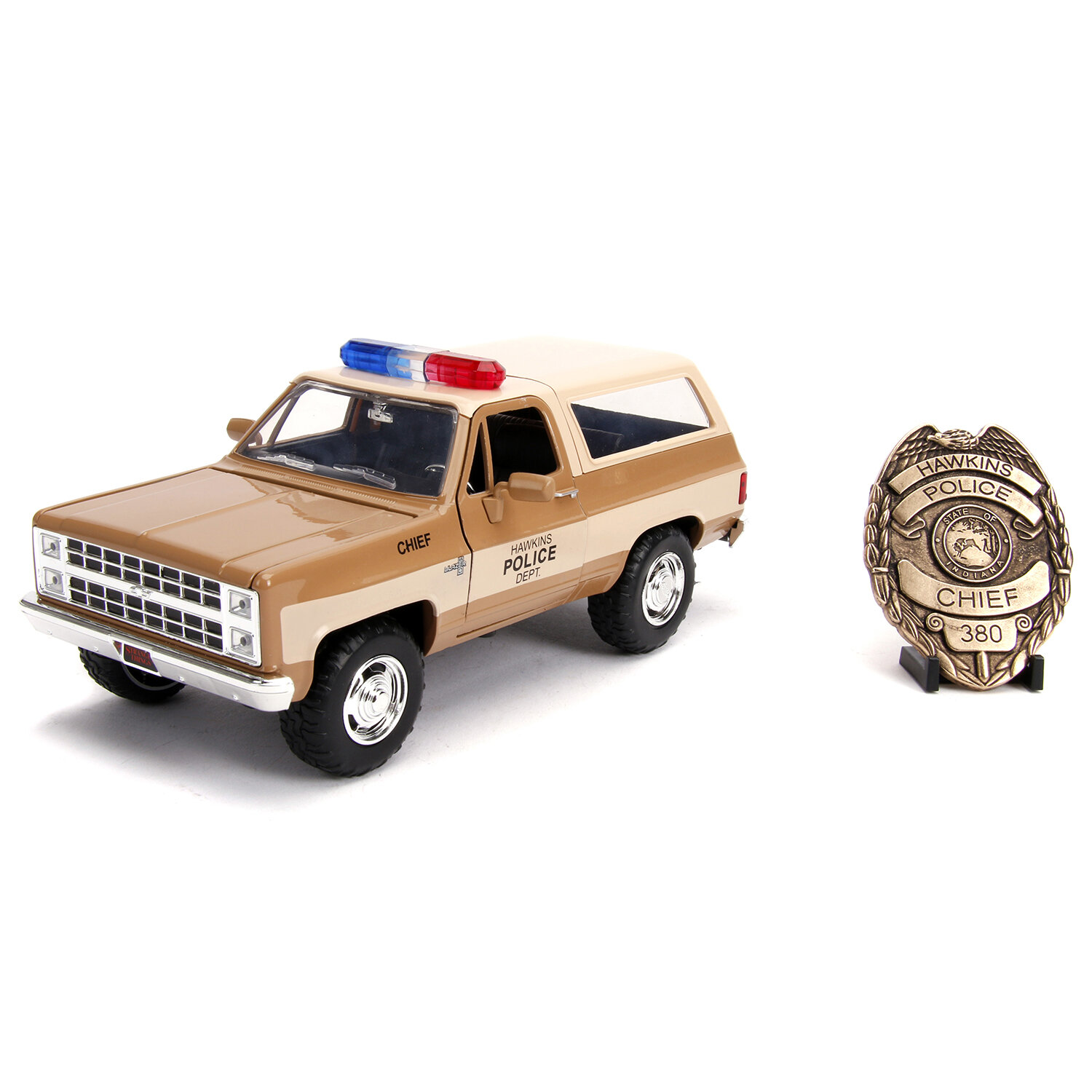 Jada Toys  Stranger Things   1:24 1980 Chevy K5 Blazer W/Badge 31111