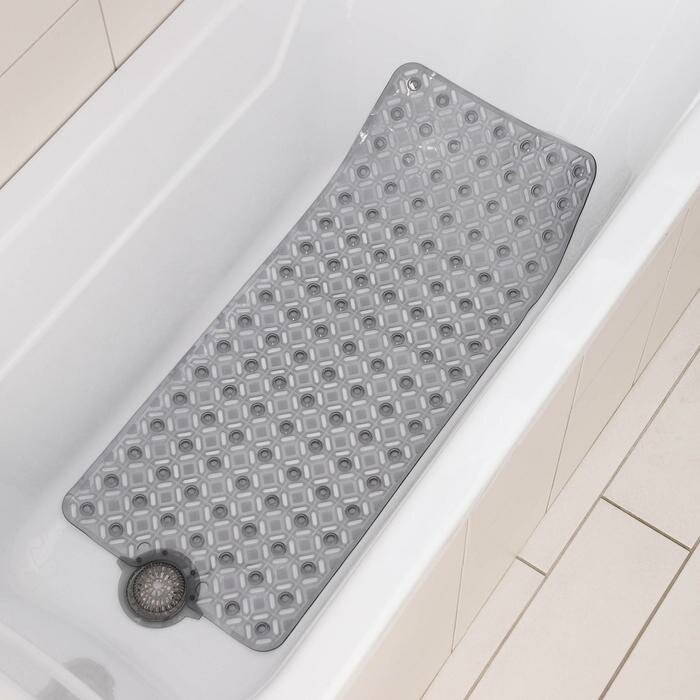 Доляна SPA-коврик для ванны на присосках Доляна «Рельеф»,37×88 см, цвет микс - фотография № 3