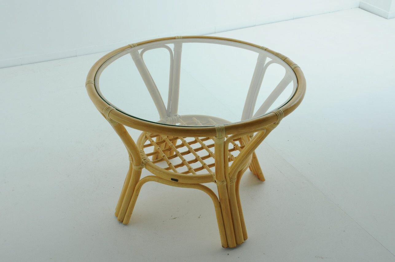 Стол со стеклом Vinotti 01/28A Мед - фотография № 1