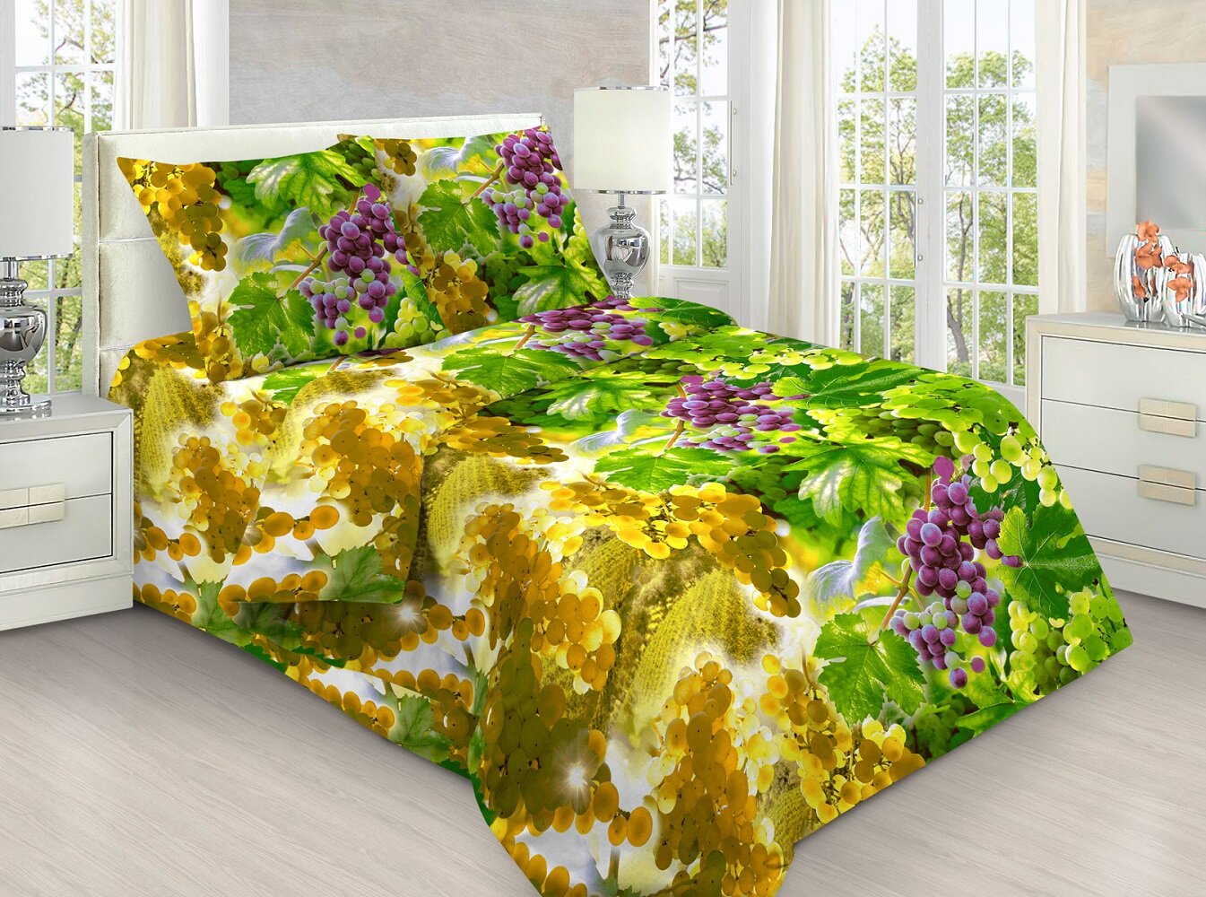 фото Постельное белье Mercury Home Виноград 1.5 СП Бязь 2 наволочки 50x70
