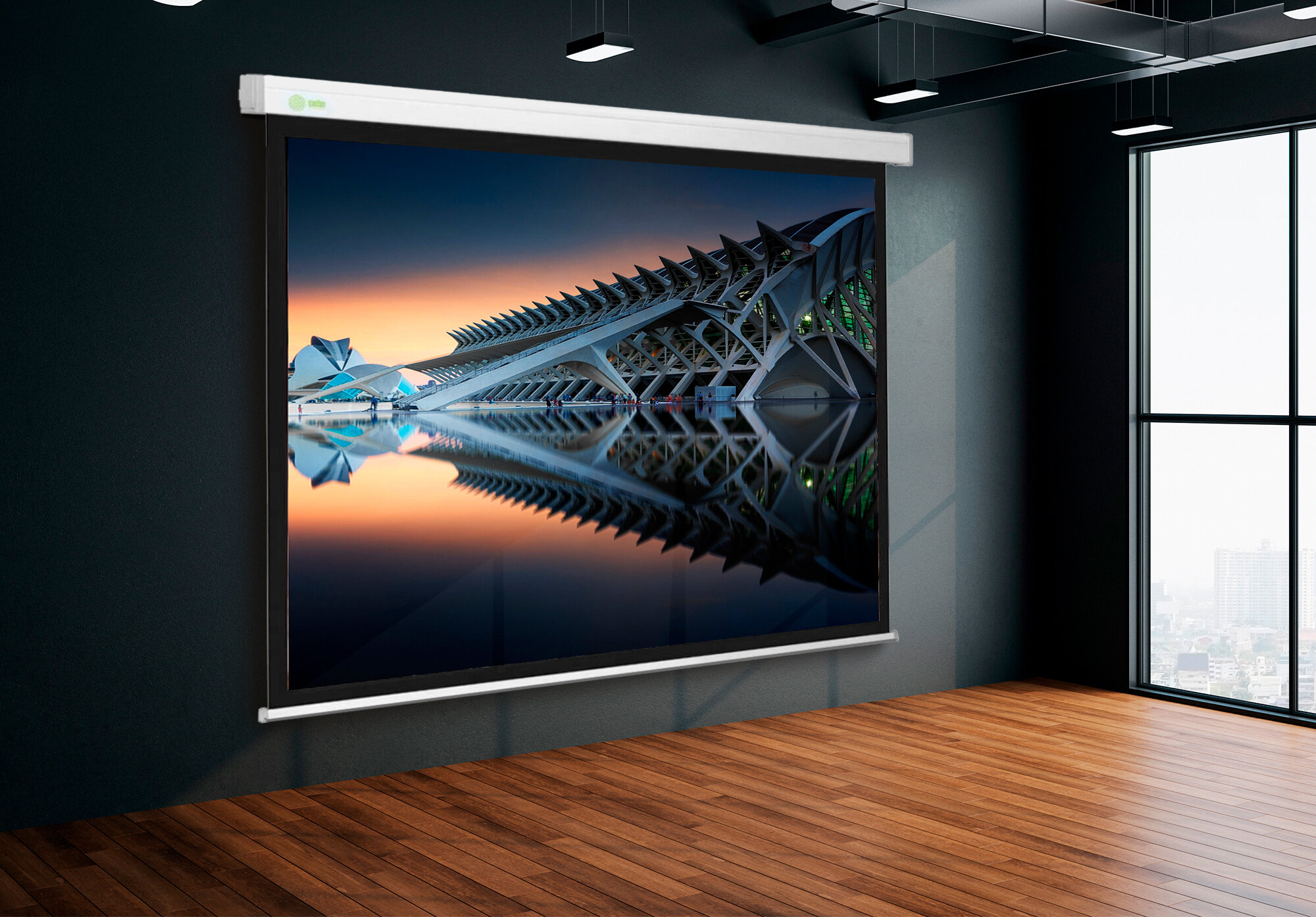 Экран CACTUS Wallscreen , 265.7х149.4 см, 16:9, настенно-потолочный белый - фото №3