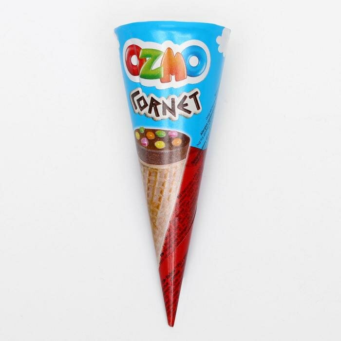 Вафельный рожок Ozmo Cornet с кремом из фундука с конфетами-драже, 25 г