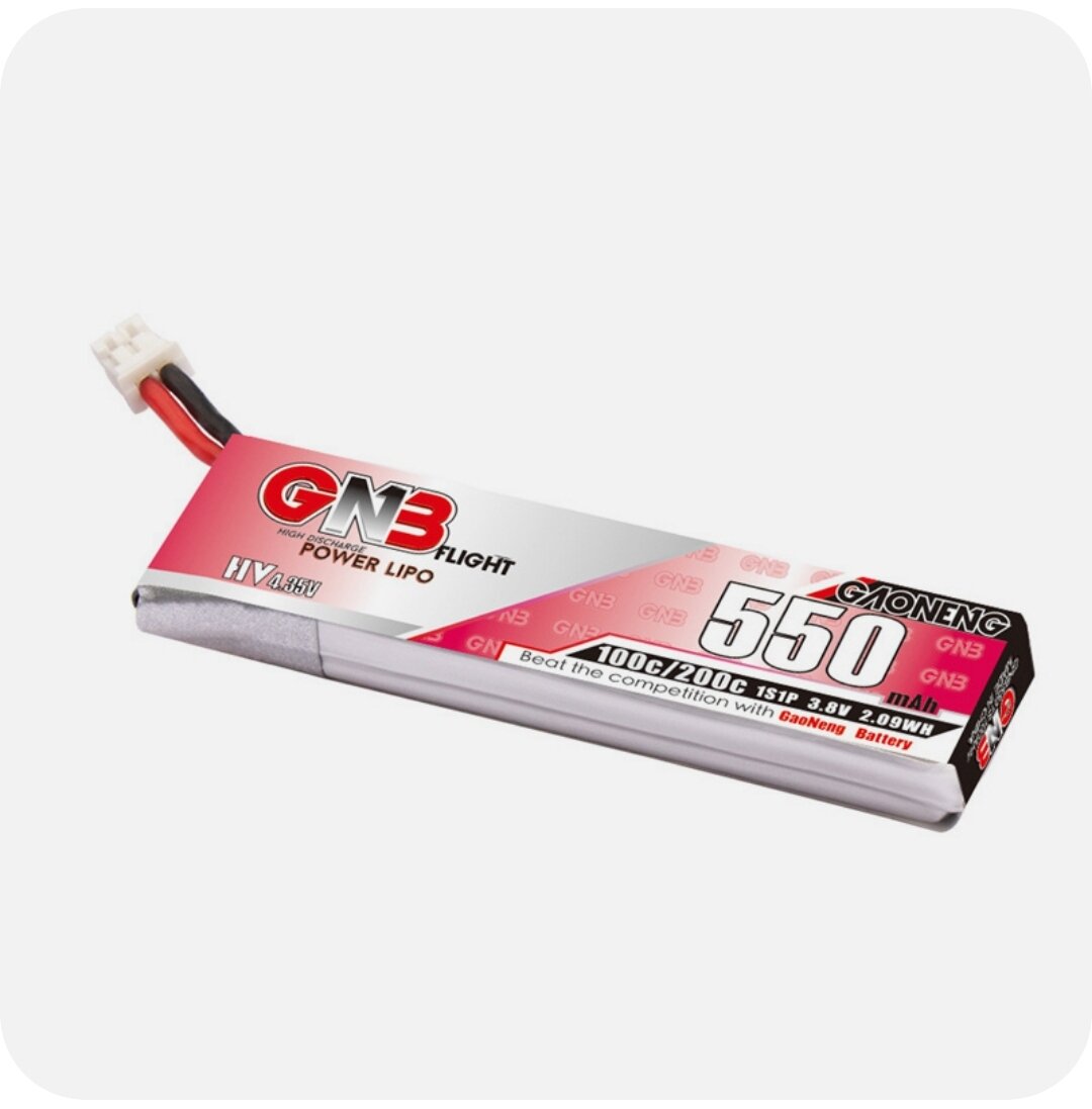 Аккумулятор Gaoneng GNB 1S 550 mAh 3,8V 100/200C LiHV Lipo разъем PH2.0