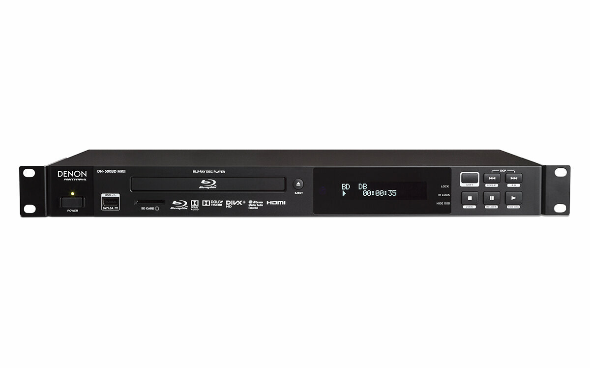 DENON DN-500BD MKII Blue-Ray проигрыватель, поддержка форматов BD-Video, BD-R, BD-RE, DVD-Video