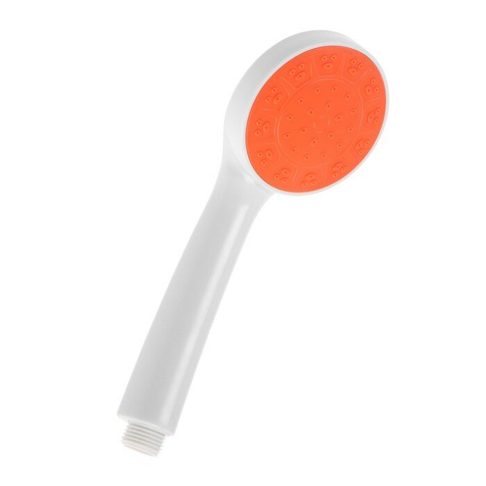 Душевая лейка ZEIN Z0208, пластик, 1 режим, цвет белый с оранжевой вставкой./В упаковке шт: 1 - фотография № 1