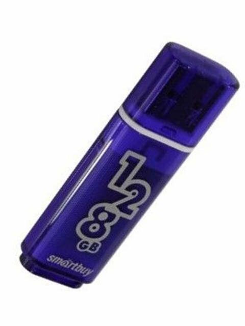 USB Flash Drive 128Gb - SmartBuy Glossy series USB 3.0/3.1 Gen.1 Dark Blue SB128GBGS-DB