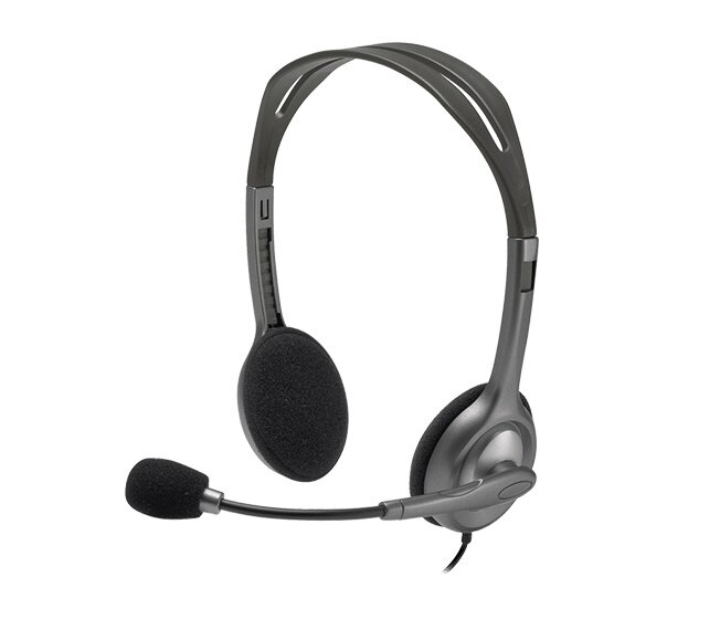Наушники с микрофоном Logitech H111 серый, накладные, проводные (981-000593)