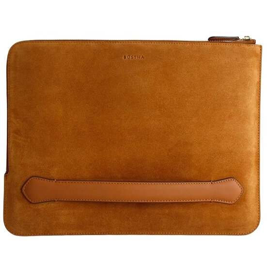 Чехол Bustha Zip Folio Leather для MacBook Pro 13" (2018-2020) / MacBook Air 13" (2018-2020) коричневый