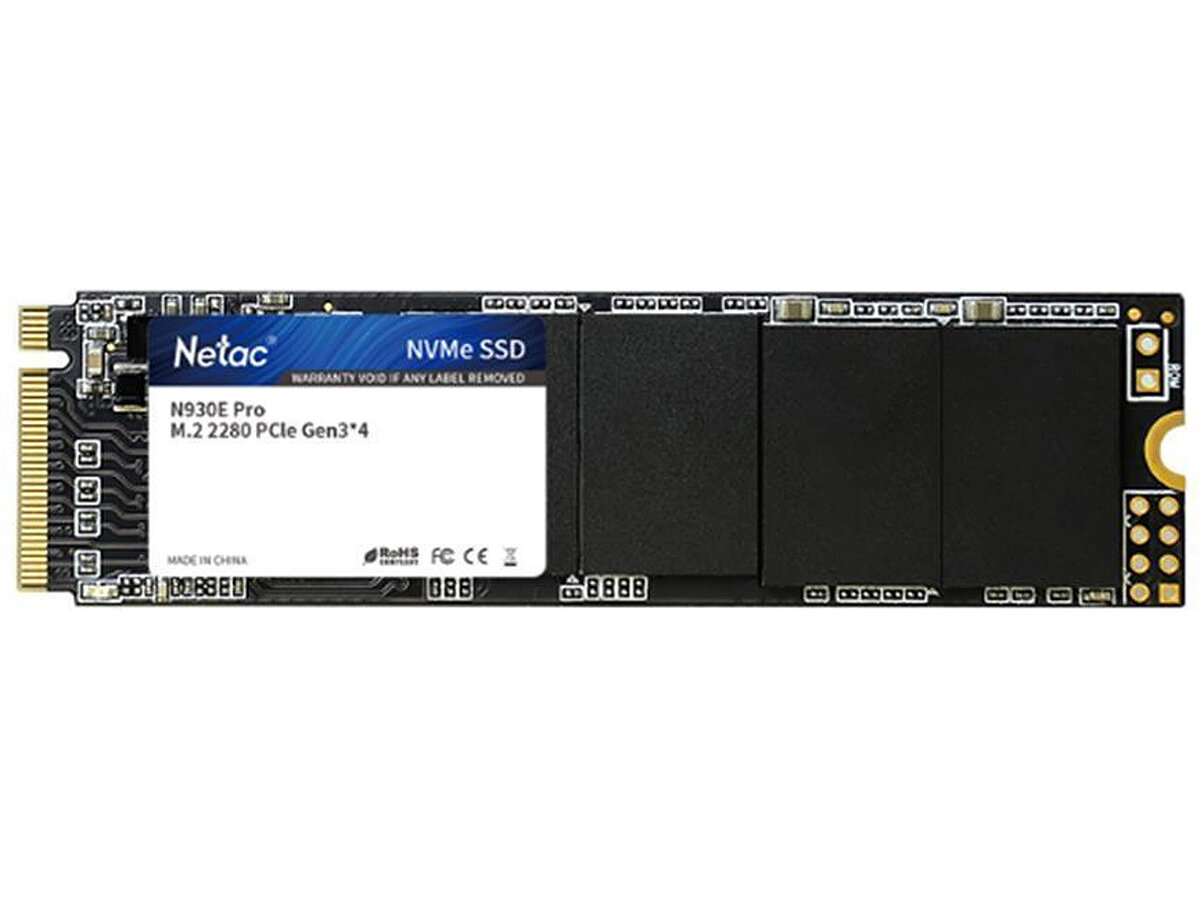 Внутренний SSD-накопитель Netac N930E Pro Series 1TB M2 2280, PCIe Gen3 x4, NVMe, 3D TLC/QLC, Черный NT01N930E-001T-E4X