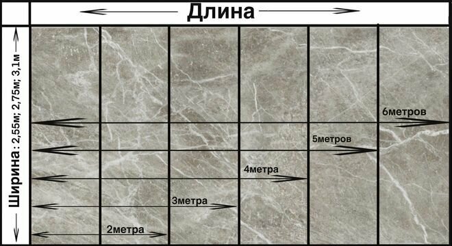 Фреска бесшовная Серый мрамор №25 (ширина 3100мм х длина 6000мм) - фотография № 2
