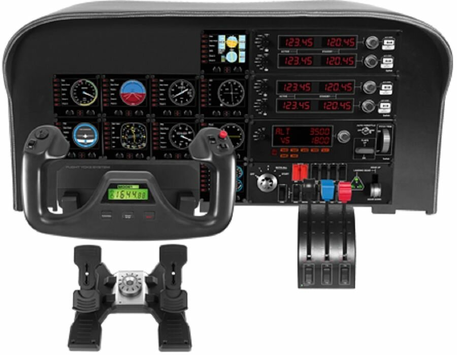 Панель радиоприборов проводной LOGITECH G Saitek Pro Flight Instrument Panel черный [945-000008]