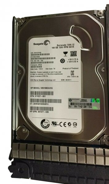 Для серверов HP Жесткий диск HP 483095-001 160Gb 7200 SATAII 3.5" HDD