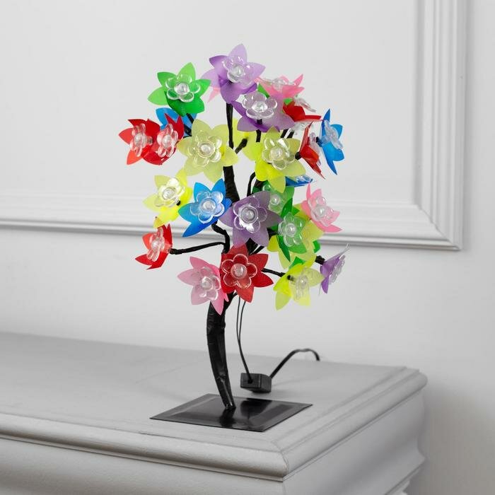 Luazon Lighting Светодиодный куст «Орхидеи» 30 см, 32 LED, мигание, 220 В, свечение мульти (RG/RB) - фотография № 2
