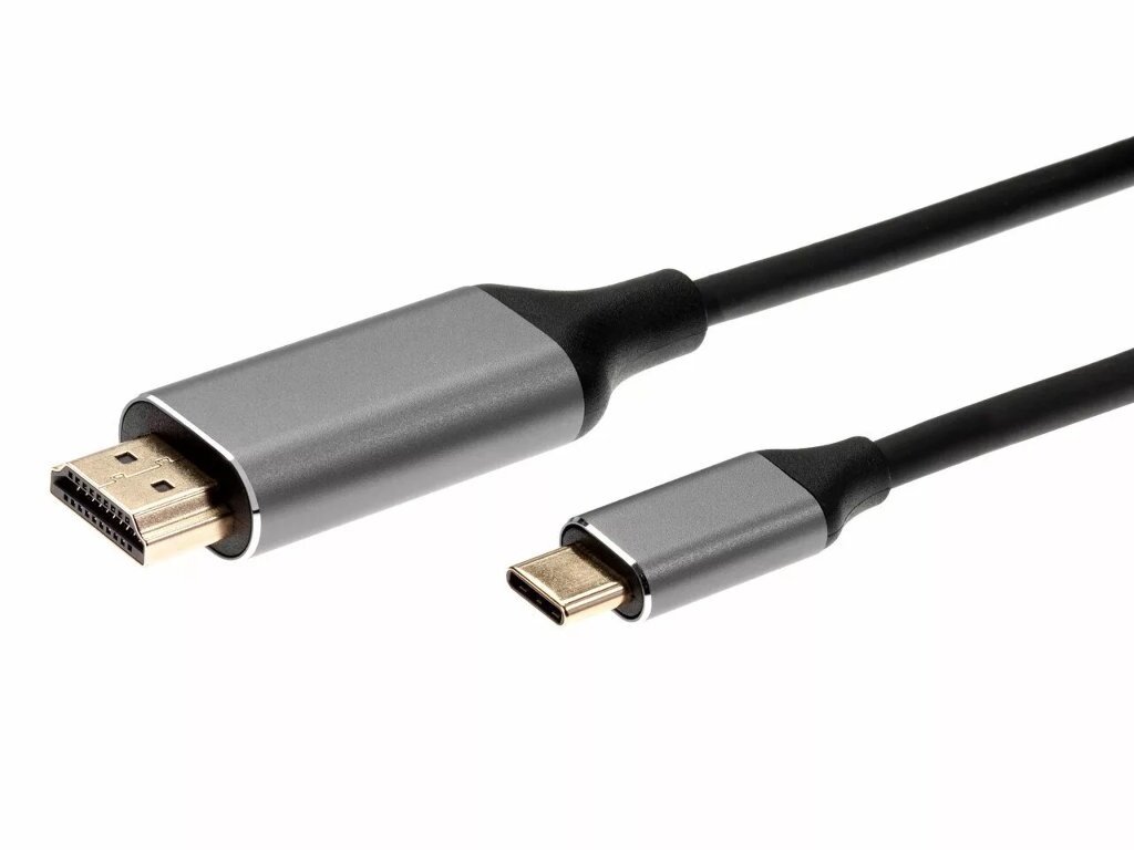 Кабель USB 3.1 Type-Cm --> HDMI A(m) 4K@60Hz,1.8m,Alum,iOpen(Aopen/Qust) <ACU423MC-1.8M> VCOM Кабель AOpen USB 3.1 Type-C M/HDMI M (ACU423MC-1.8M) - фото №1