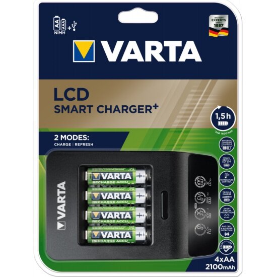 Зарядное устройство VARTA LCD Smart Charger+ 4AA 2100 mAh