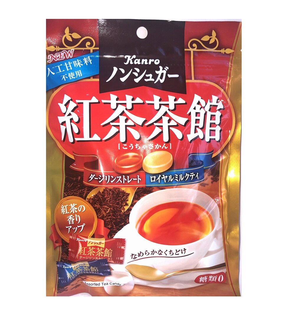 KANRO Карамель cо вкусом черного чая, без сахара 72 гр.
