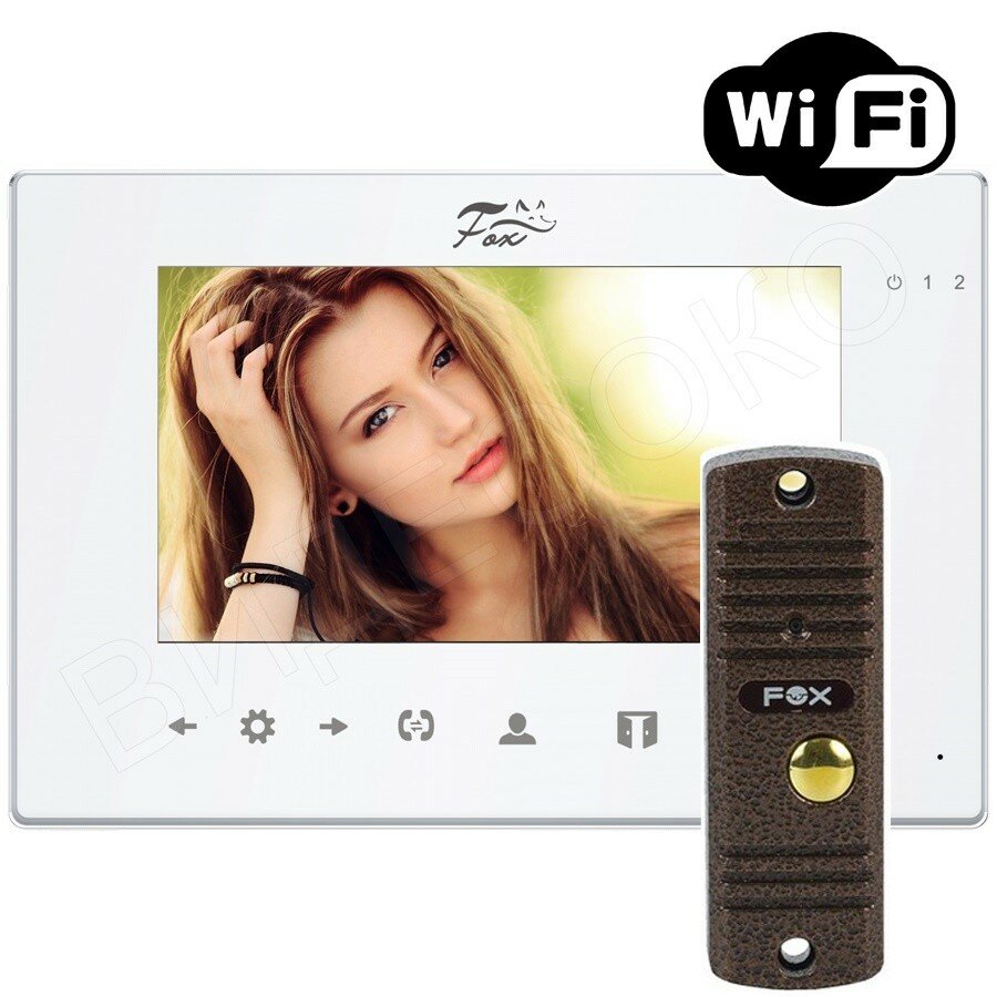 Комплект IP-видеодомофона Fox FX-HVD7U-KIT (ТУЯ 7) WI-FI (белый)