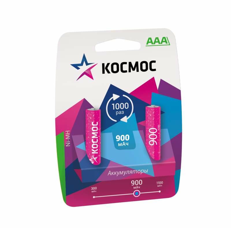 Аккумулятор R03 NI-MN 900мА.ч BP-2 (блист.2шт) Космос KOCR03NIMH(900MAH) ( 2 упак.)