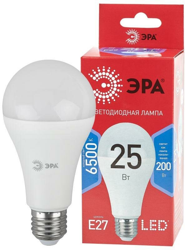 Лампа светодиодная ECO LED A65-25W-865-E27 R (диод груша 25Вт холодн. E27) (10/100/1200) Эра Б0048011 ( 1шт. )
