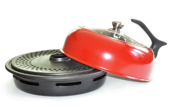 фото Сковорода гриль-газ стеклянная крышка D-512, d=34 см