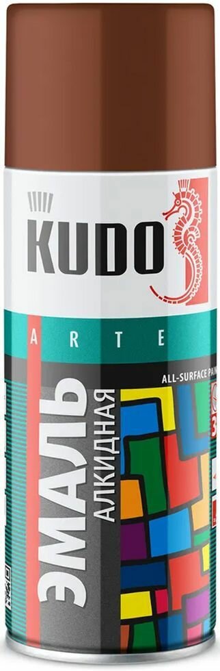 Кудо KU-1023 Эмаль аэрозольная какао (0,52л) / KUDO KU-1023 Эмаль аэрозольная алкидная какао (0,52л)