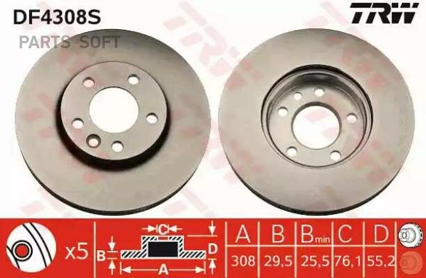 TRW DF4308S DF4308S_  !\ VW Multivan/T4 2.0-2.5TDi 03 2