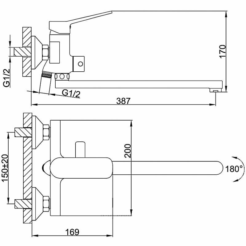 Смеситель для ванны Frap F2261 - фотография № 2