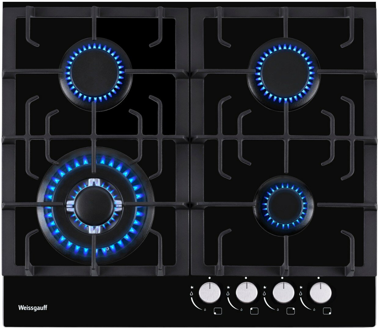 Газовая варочная панель Weissgauff HGG 641 BV, черный