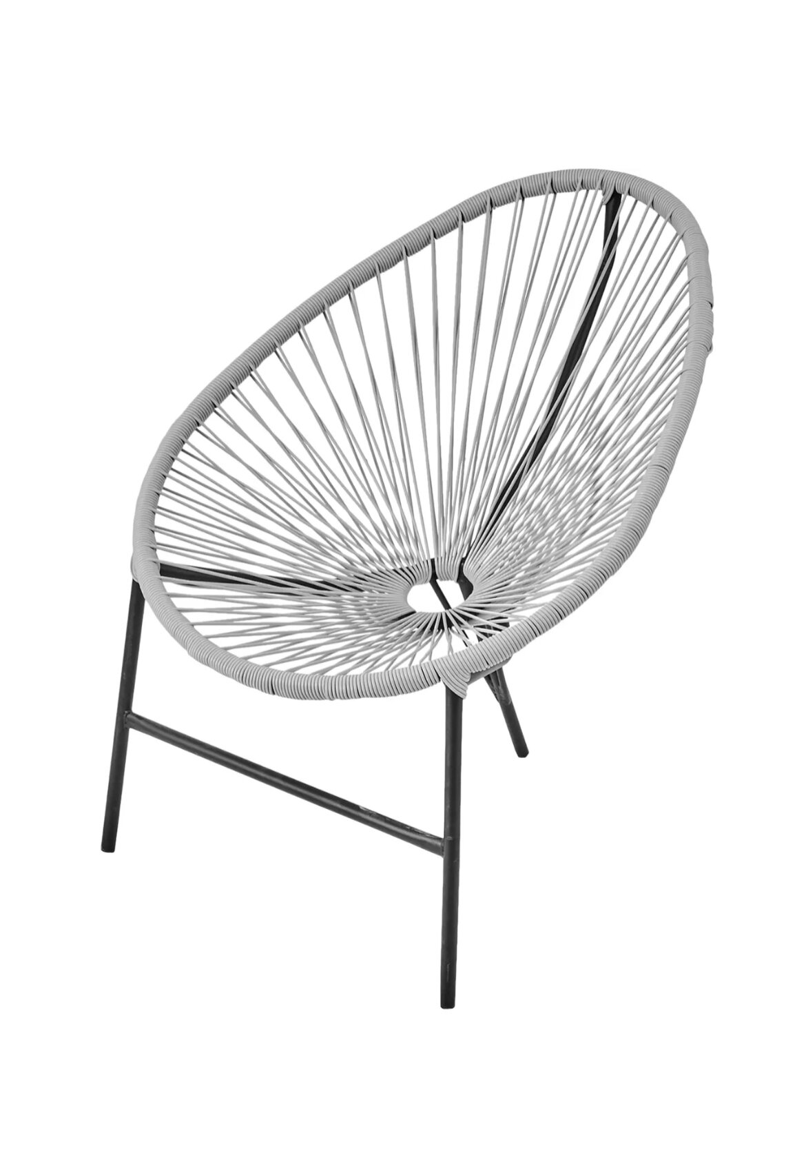 Садовый стул без подушки Acapulco 73x88x83 см сталь/искусственный ротанг светло-серый - фотография № 1