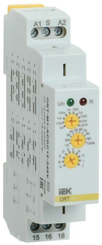 Реле времени ORT многофункциональное 1 конт. 12-240В AC/DC IEK ORT-M1-ACDC12-240V (3шт. в упак.)