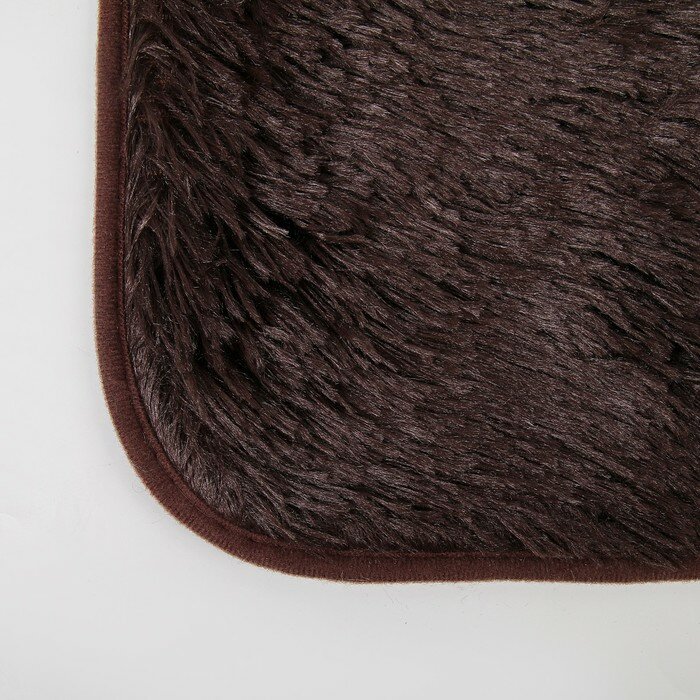 Коврик для ванной Доляна «Пушистик», 50×80 см, цвет коричневый - фотография № 3