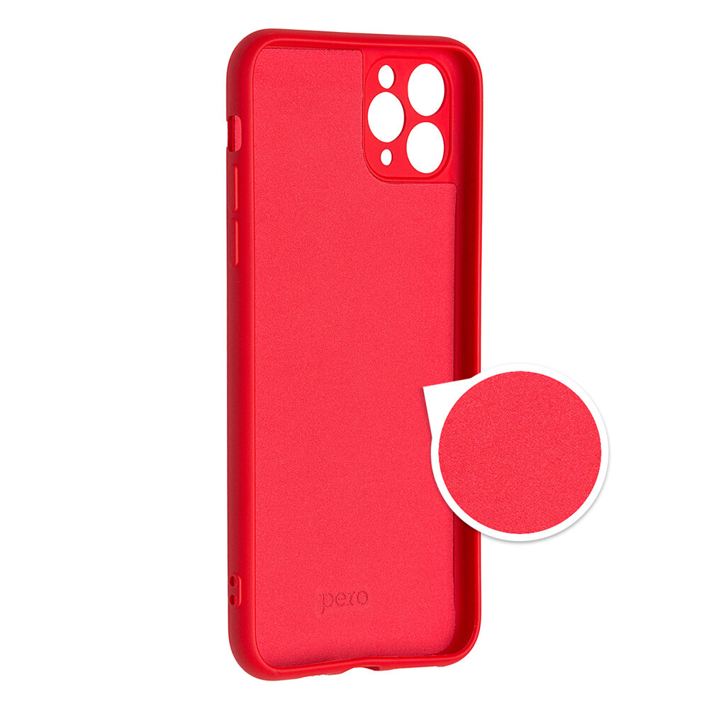 Чехол клип-кейс PERO LIQUID SILICONE для Apple iPhone 13 mini красный - фото №1