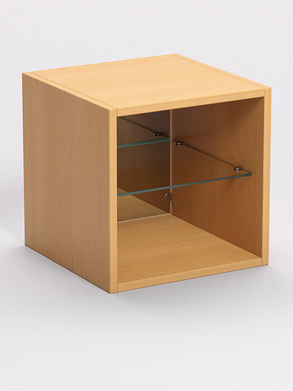 фото Стеллаж "лего" №11, задняя стенка Зеркало, Бук Бавария 35 x 35 x 35 см