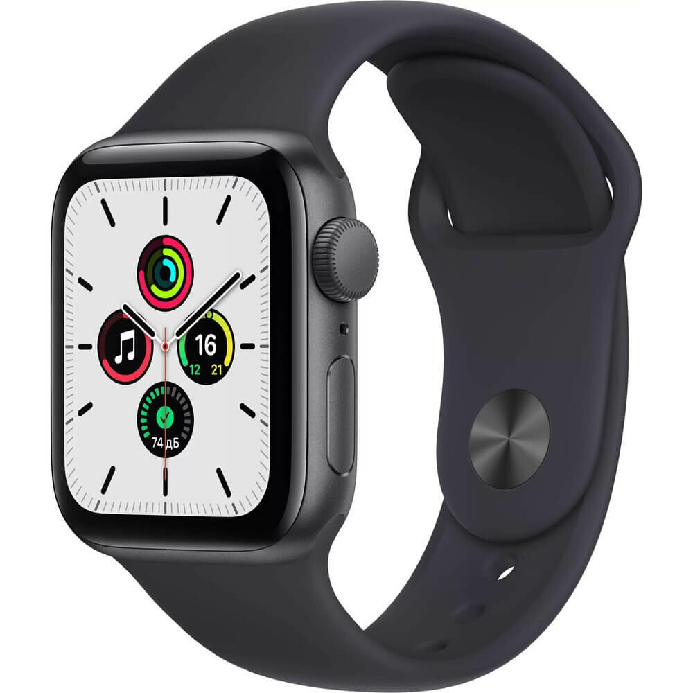 Часы Apple Watch SE (2021) 40mm, серый космос/тёмная ночь, MKQ13